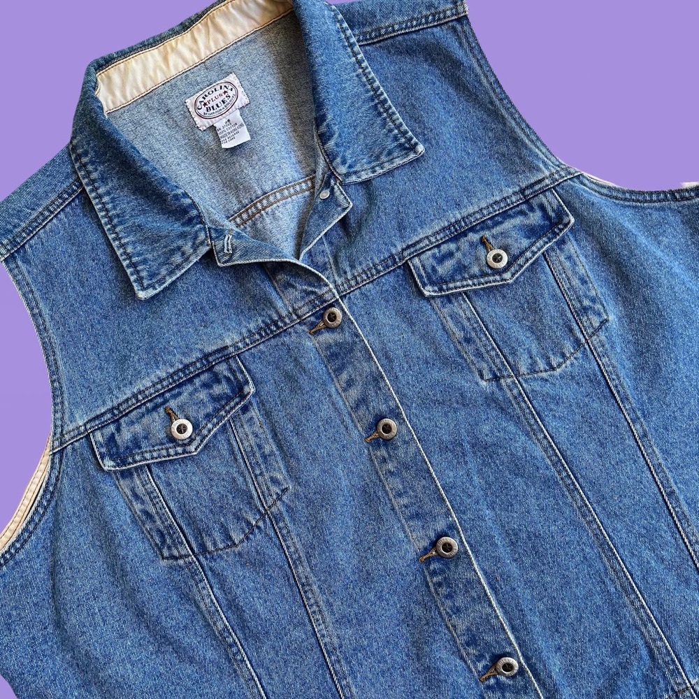 Denim Sleeveless Jacket - Picture 2 of 3